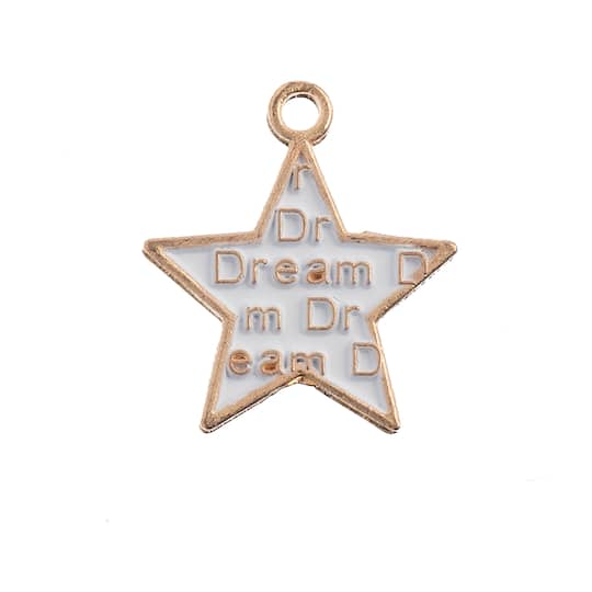 John Bead Sweet & Petite White Star with Words Charms, 10ct.